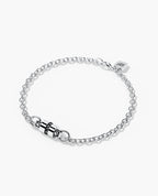 FRANKLIN Gold Charm Bracelet with 0.17ct Black Diamonds