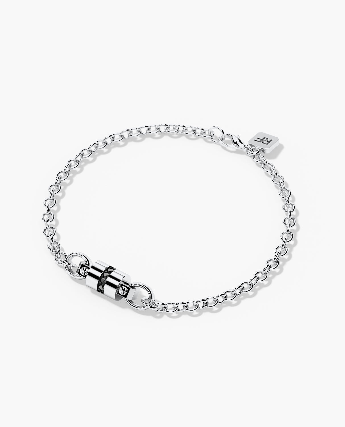 FRANKLIN Gold Charm Bracelet with 0.17ct Black Diamonds
