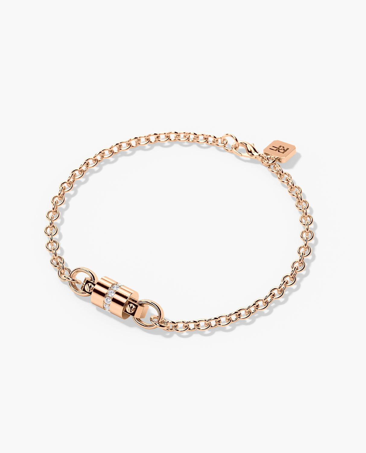 FRANKLIN Gold Charm Bracelet with 0.17ct Diamonds