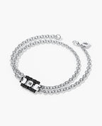 LA PAZ Gold Charm Bracelet with 0.20ct Black Diamonds