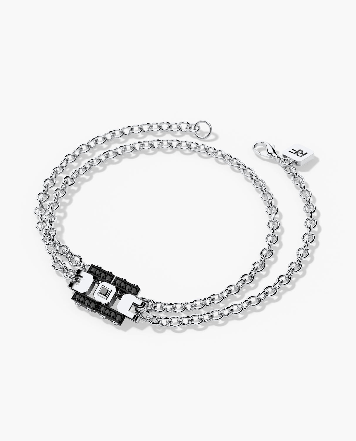 LA PAZ Gold Charm Bracelet with 0.20ct Black Diamonds
