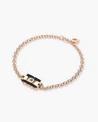 LA PAZ Gold Charm Bracelet with 0.20ct Black Diamonds