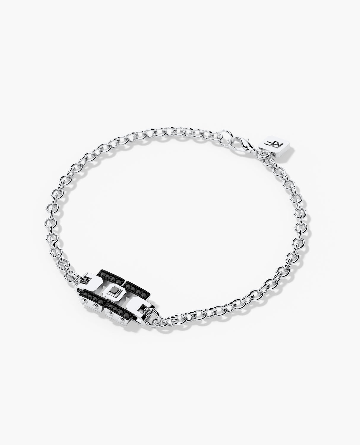 LA PAZ Gold Charm Bracelet with 0.20ct Black Diamonds