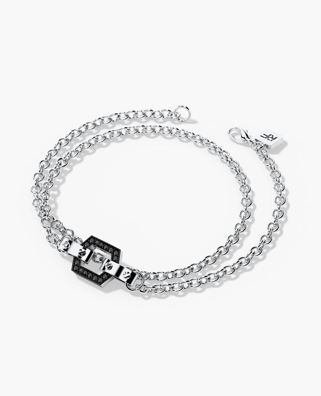 NORTHSTAR Gold Charm Bracelet with 0.16ct Black Diamonds