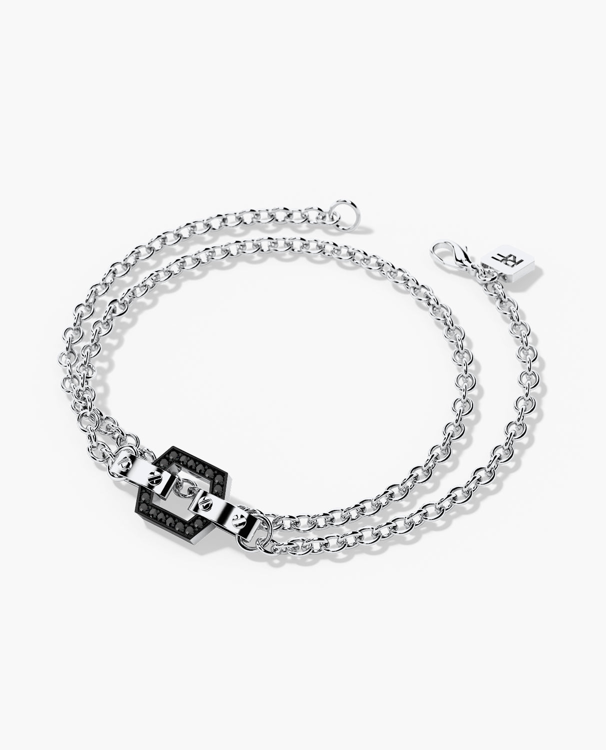 NORTHSTAR Gold Charm Bracelet with 0.16ct Black Diamonds