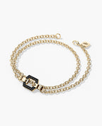 NORTHSTAR Gold Charm Bracelet with 0.16ct Black Diamonds