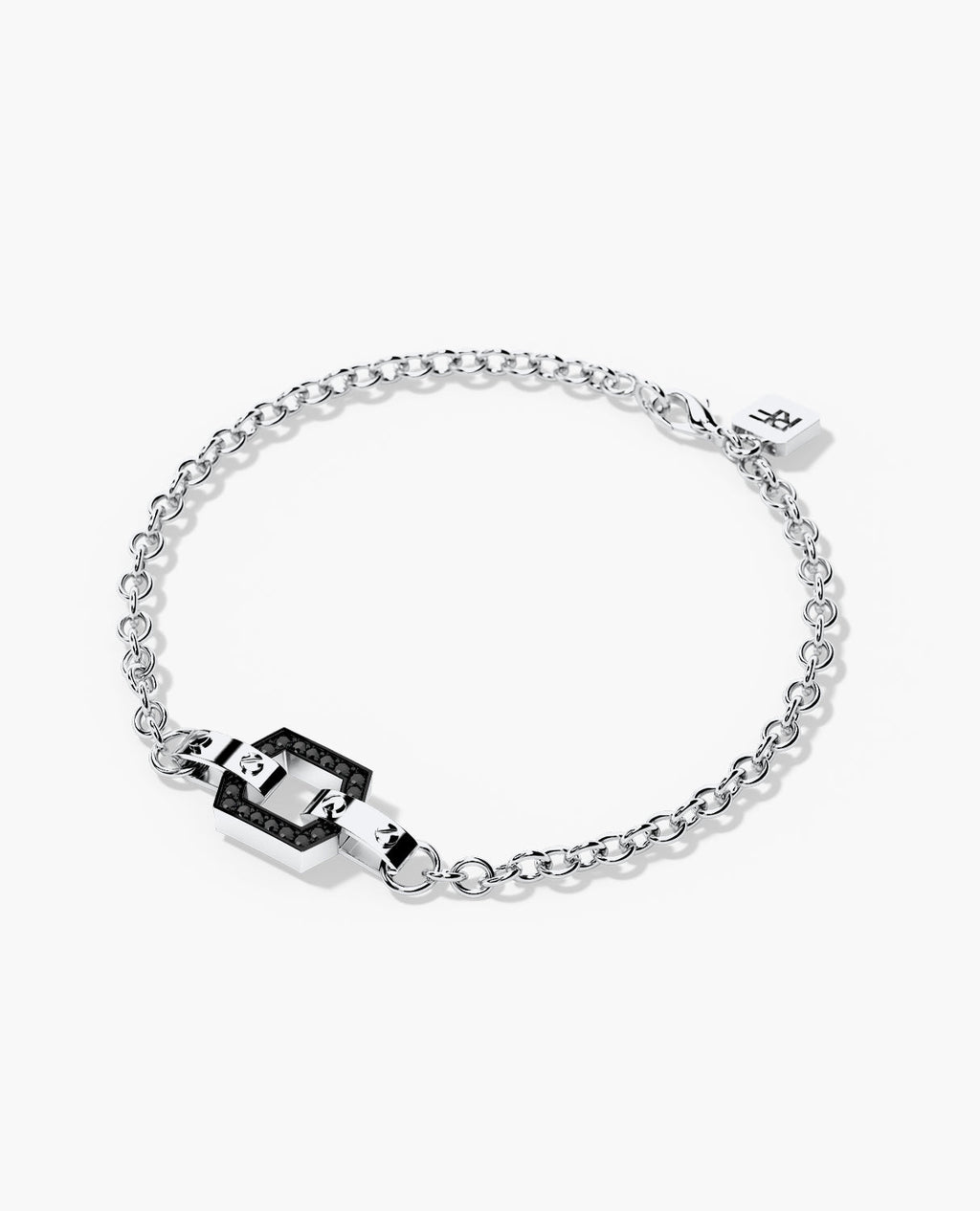 NORTHSTAR Gold Charm Bracelet with 0.16ct Black Diamonds