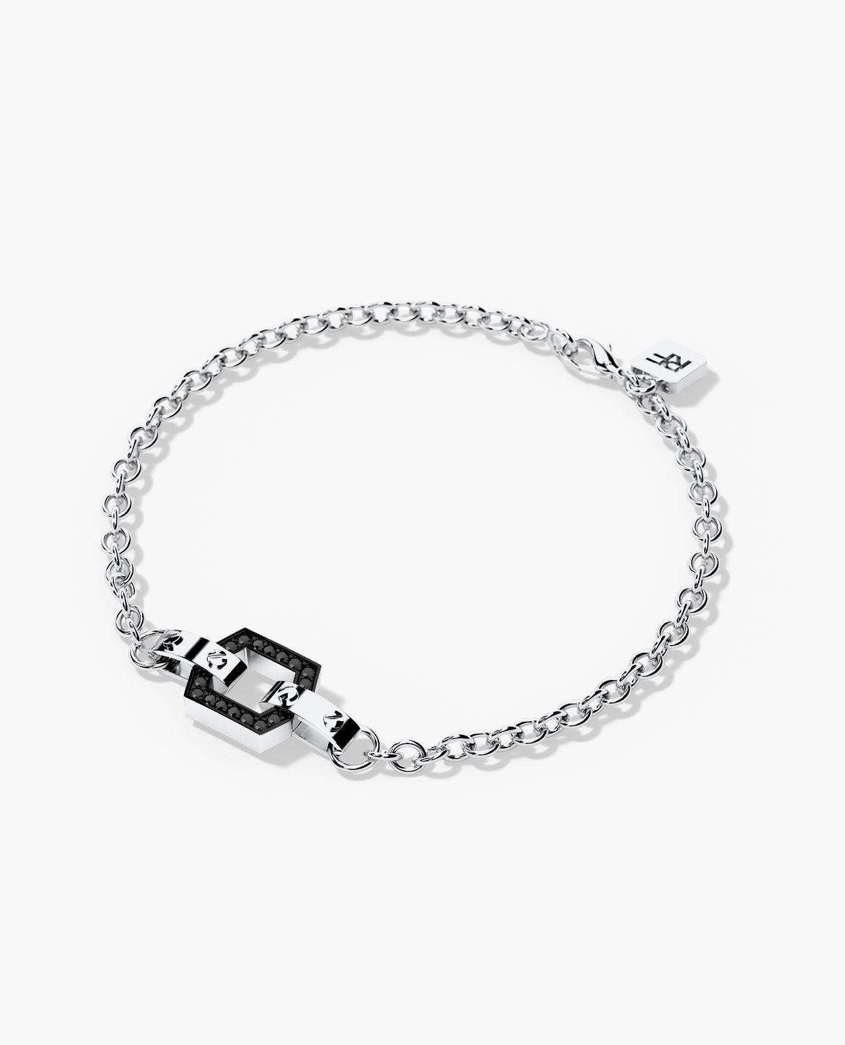 NORTHSTAR Gold Charm Bracelet with 0.16ct Black Diamonds