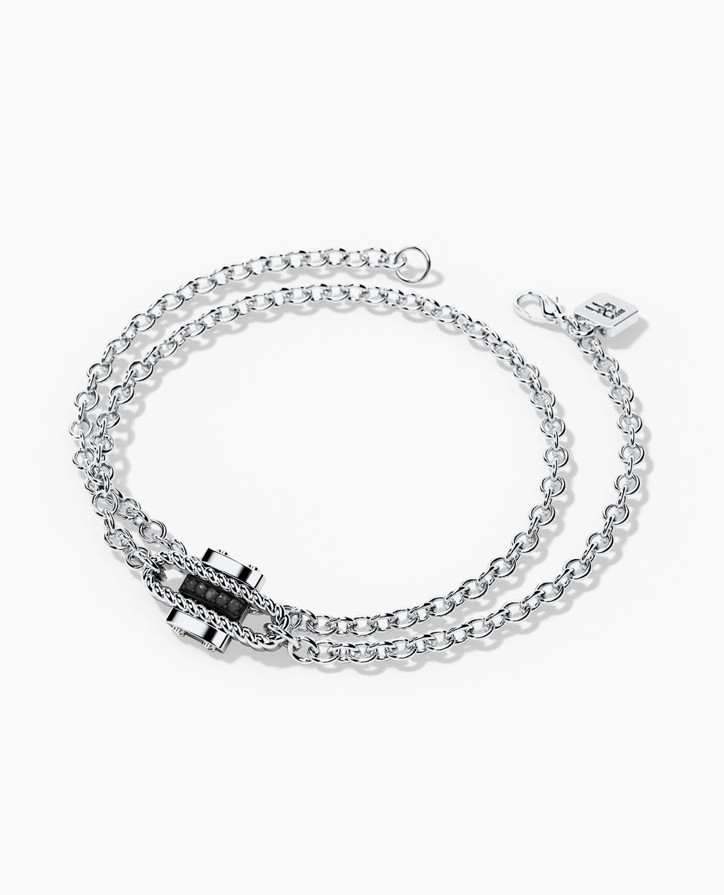 ROPES Gold Charm Bracelet with 0.05ct Black Diamonds