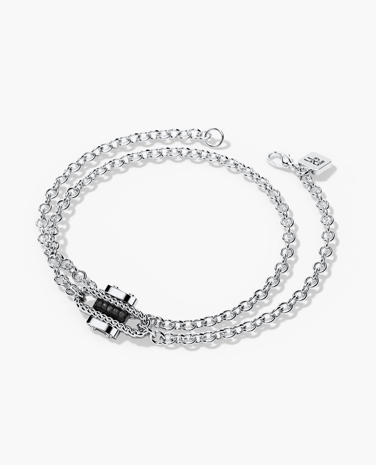 ROPES Gold Charm Bracelet with 0.05ct Black Diamonds