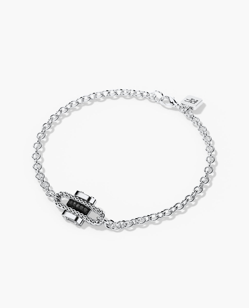 ROPES Gold Charm Bracelet with 0.05ct Black Diamonds