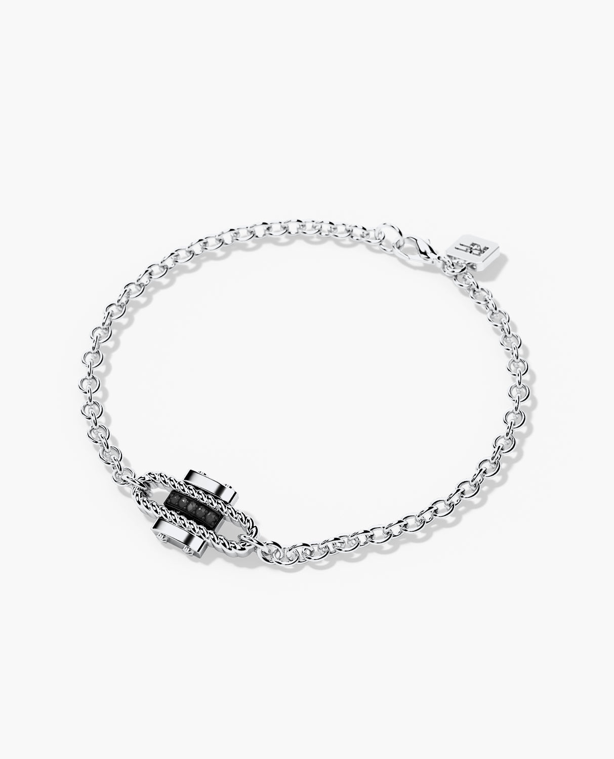 ROPES Gold Charm Bracelet with 0.05ct Black Diamonds