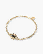ROPES Gold Charm Bracelet with 0.05ct Black Diamonds