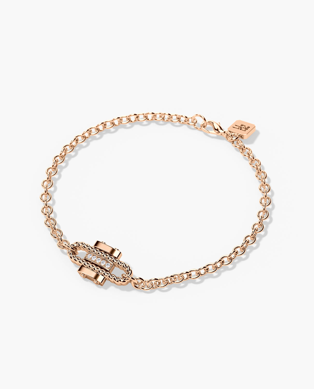 ROPES Gold Charm Bracelet with 0.05ct Diamonds