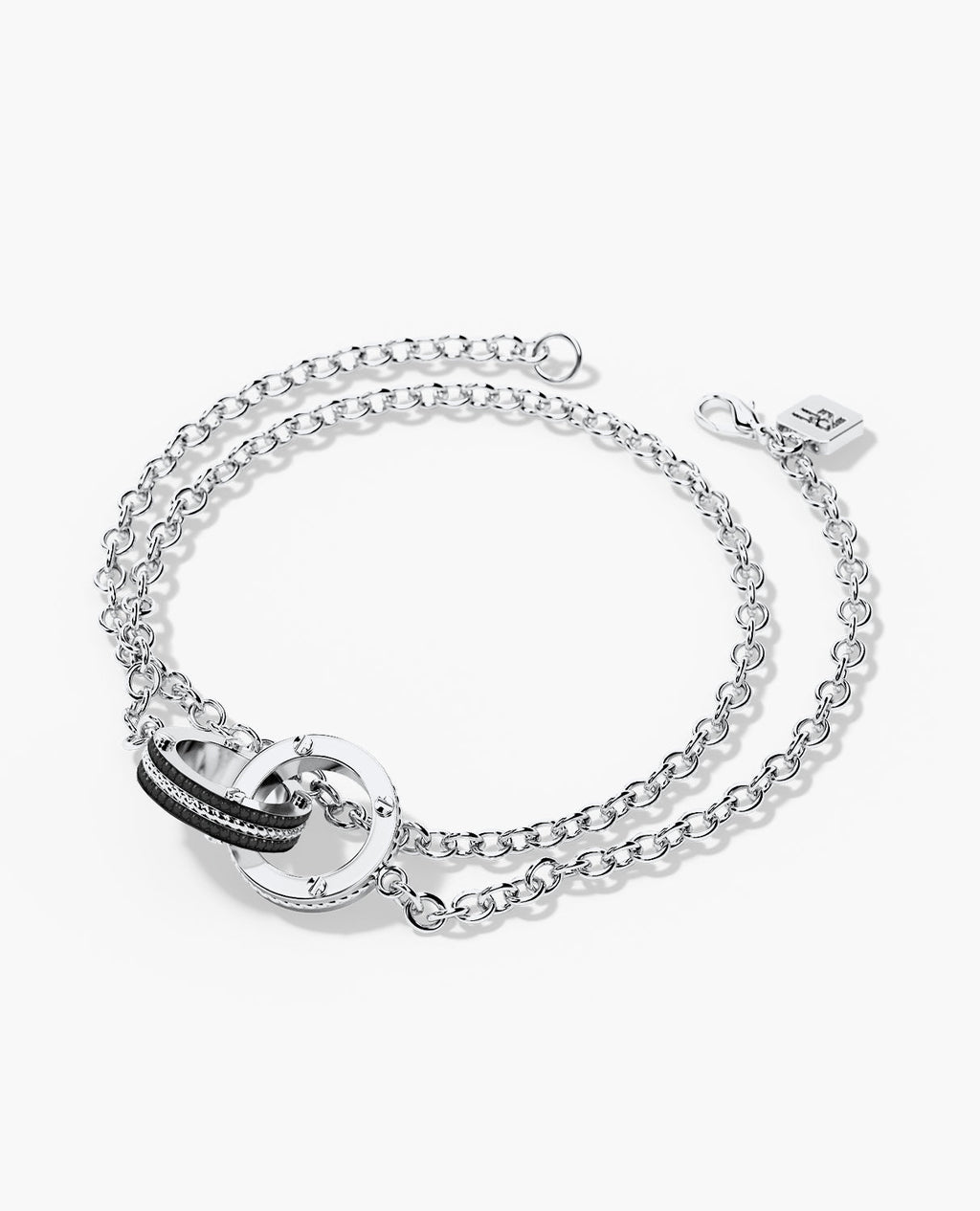ROPES Gold Charm Bracelet with 0.20ct Black Diamonds