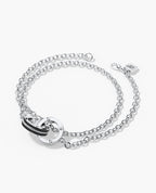 ROPES Gold Charm Bracelet with 0.20ct Black Diamonds