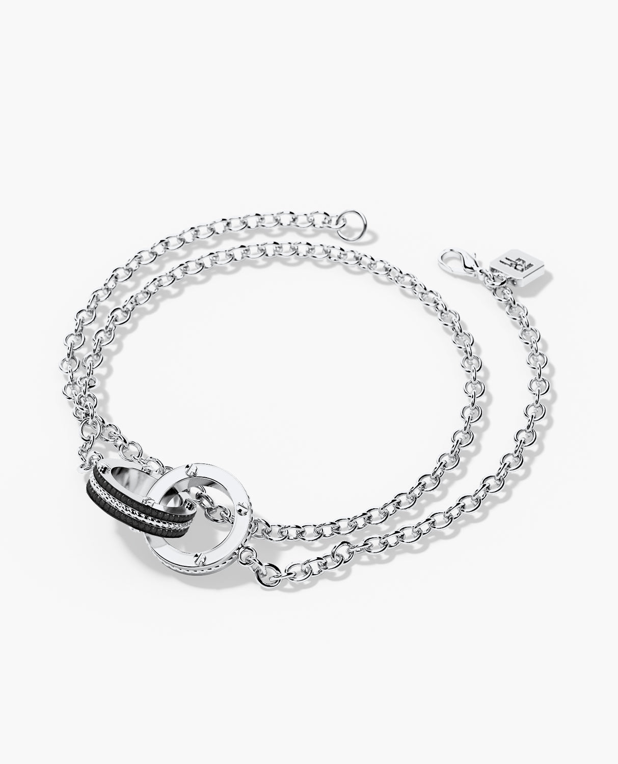 ROPES Gold Charm Bracelet with 0.20ct Black Diamonds