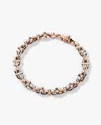 MOSS Two-Tone Gold Link Bracelet with Diamonds - 9mm