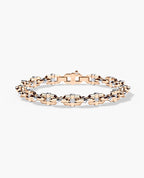 MOSS Two-Tone Gold Link Bracelet with Diamonds - 9mm