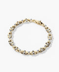 MOSS Two-Tone Gold Link Bracelet with Diamonds - 9mm
