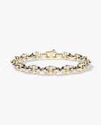 MOSS Two-Tone Gold Link Bracelet with Diamonds - 9mm
