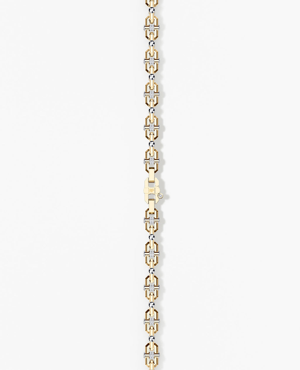 MOSS Two-Tone Gold Link Bracelet with Diamonds - 9mm