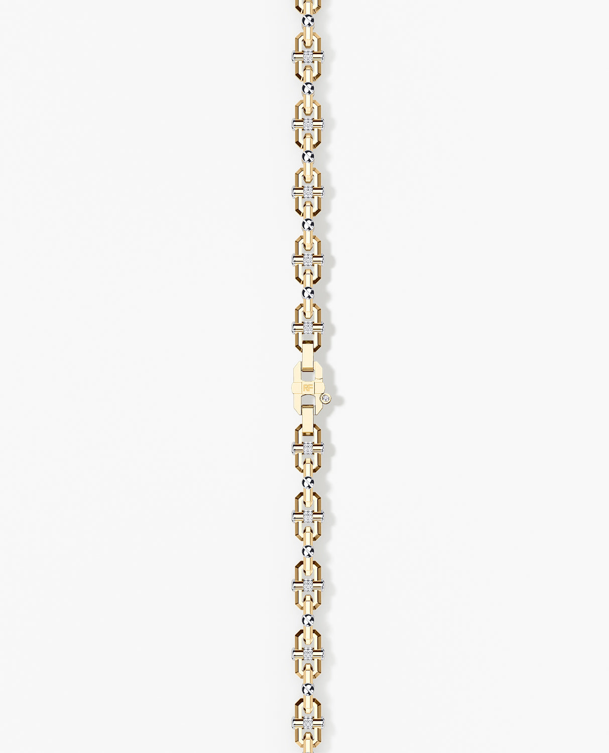 MOSS Two-Tone Gold Link Bracelet with Diamonds - 9mm