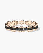MOSS Flat-Link Gold Bracelet with Black Diamonds - 11 mm