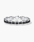 MOSS Flat-Link Gold Bracelet with Black Diamonds - 11 mm