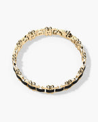 MOSS Flat-Link Gold Bracelet with Black Diamonds - 11 mm
