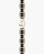 MOSS Flat-Link Gold Bracelet with Black Diamonds - 11 mm