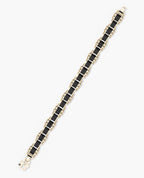 MOSS Flat-Link Gold Bracelet with Black Diamonds - 11 mm