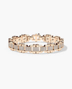 MOSS Flat-Link Gold Bracelet with Diamonds - 11 mm