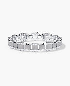 MOSS Flat-Link Gold Bracelet with Diamonds - 11 mm