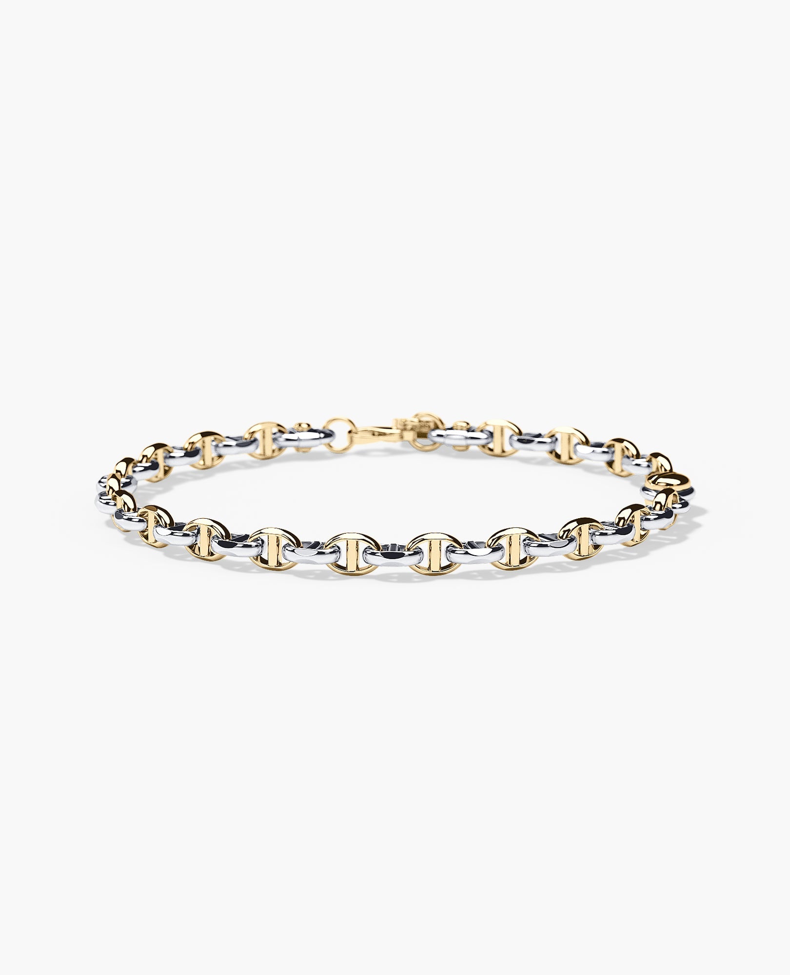 ANCHOR SOLID Two-Tone Gold Bracelet - 4.5mm