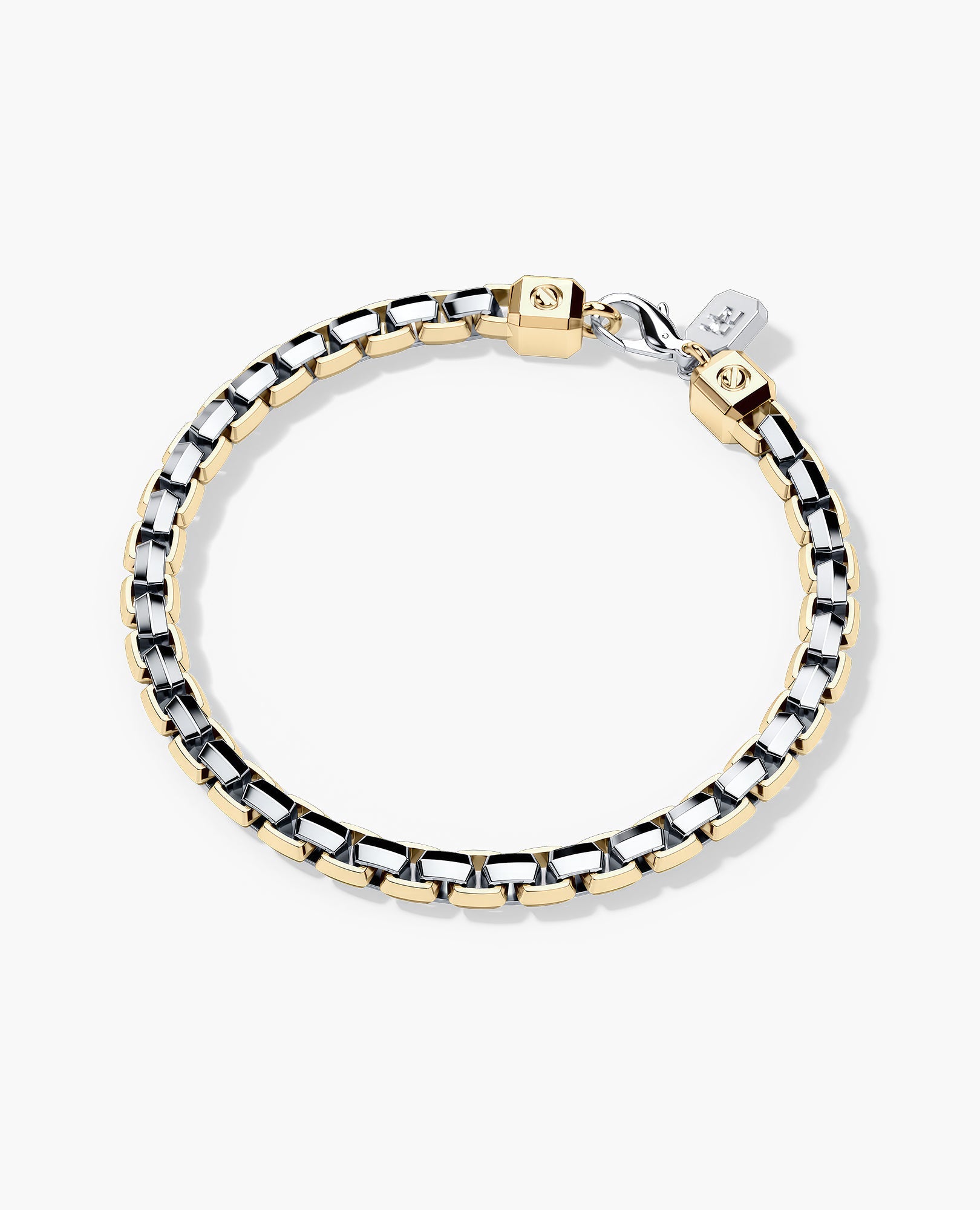 EDGE BOX Two-Tone Gold Bracelet - 6mm
