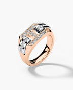 BRIGGS Gold Signet Ring with 0.35ct Diamonds