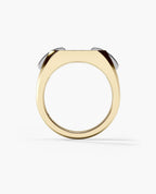 BRIGGS Gold Signet Ring with 0.35ct Black Diamonds