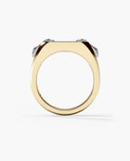 BRIGGS Gold Signet Ring with 0.25ct Black Diamonds