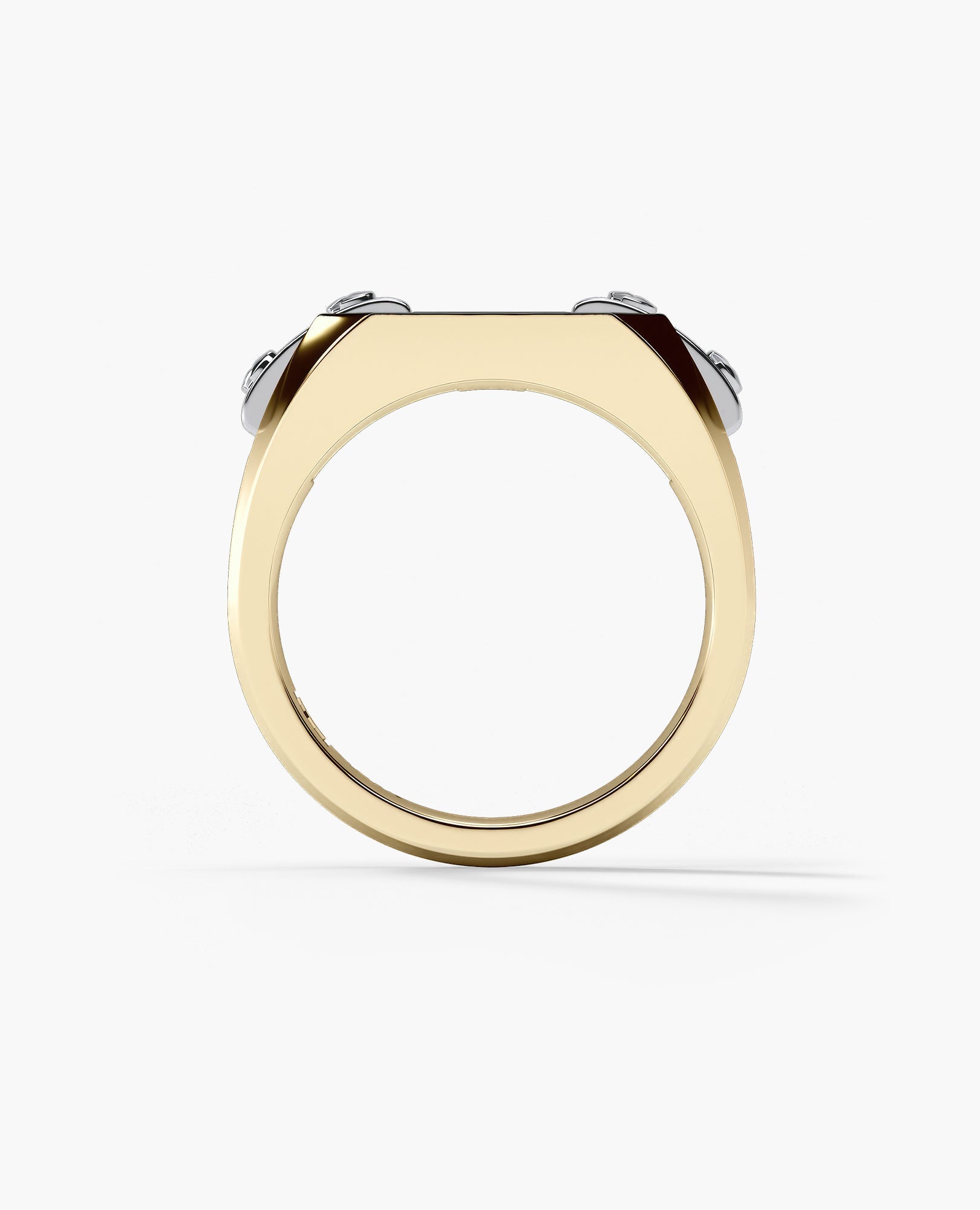 BRIGGS Gold Signet Ring with 0.25ct Black Diamonds