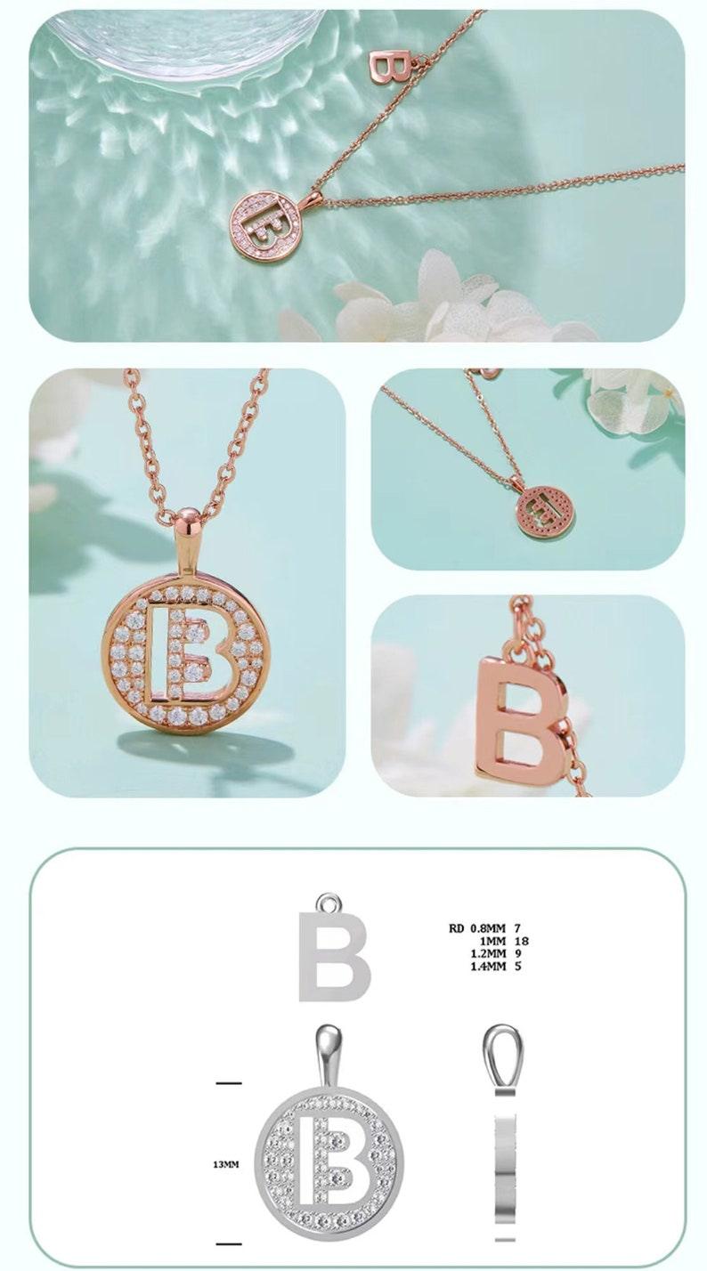 Personalized "B" latter diamond necklace