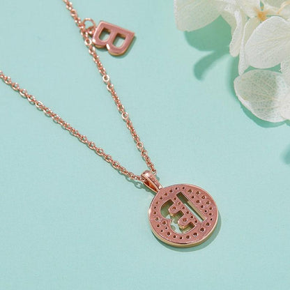 Personalized "B" latter diamond necklace