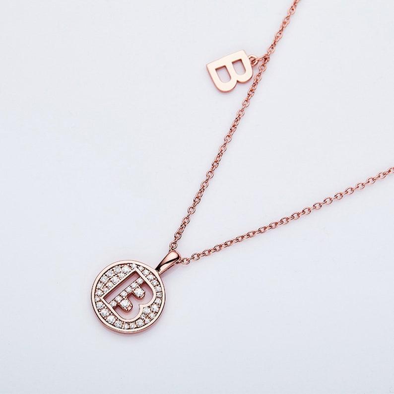 Personalized "B" latter diamond necklace