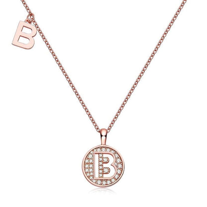 Personalized "B" latter diamond necklace