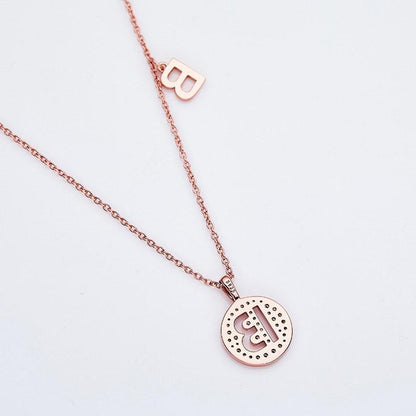 Personalized "B" latter diamond necklace