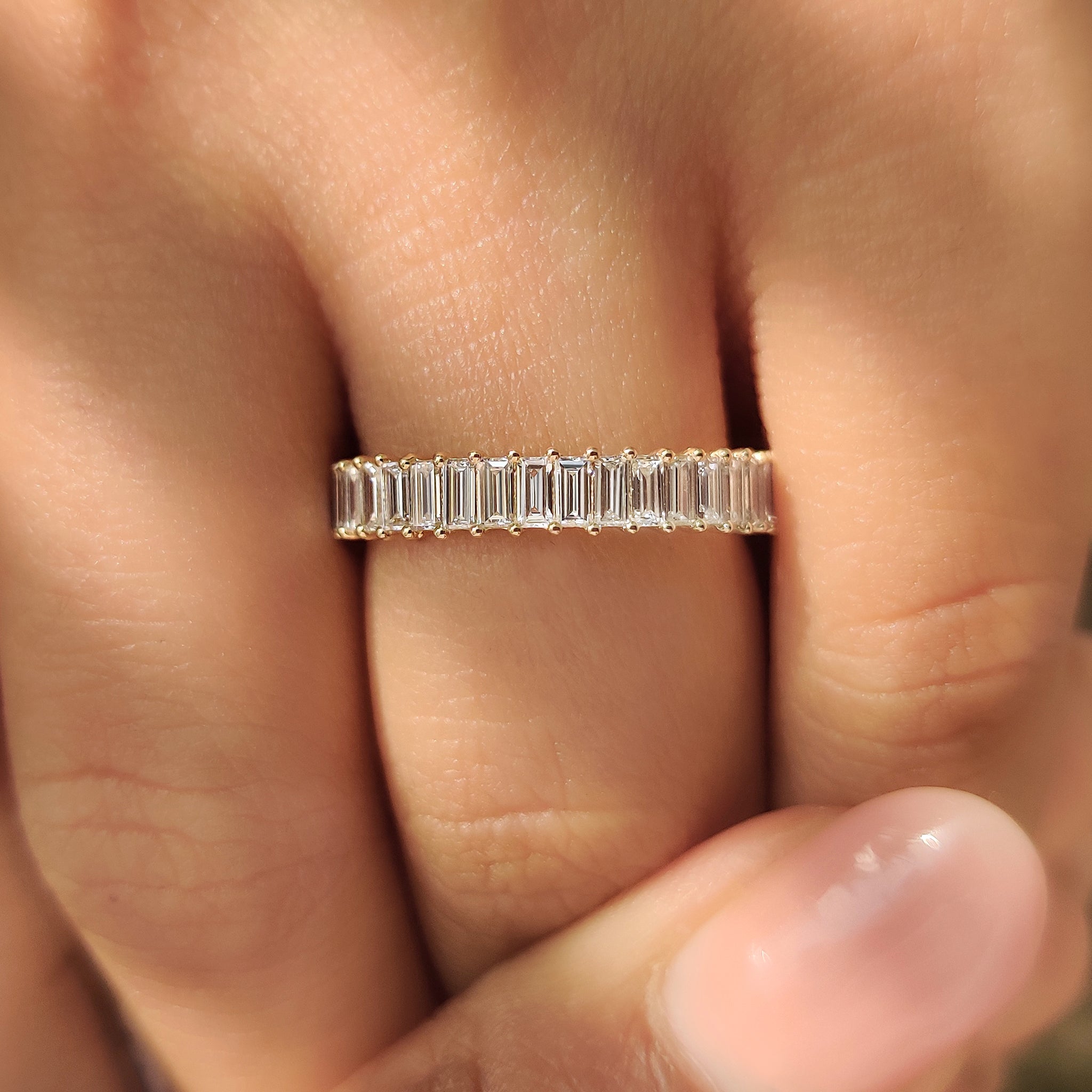 Diamond Baguette Band – Yellow Gold Imagen principal del producto