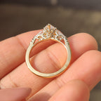 Vintage Style Marquise Diamond Ring with Basket Filigree Details