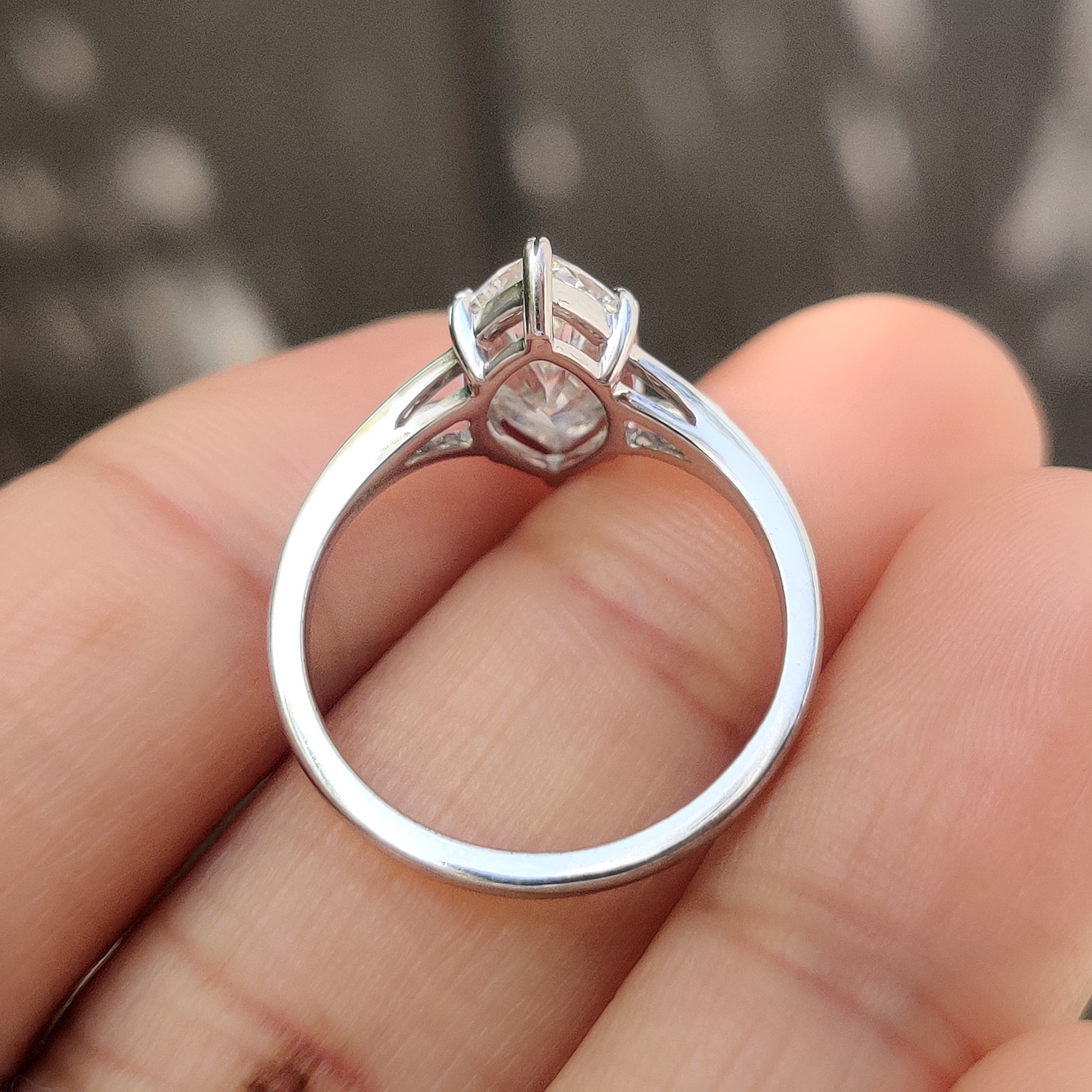 Marquise Cut Solitaire Diamond Ring with Split Shank Band
