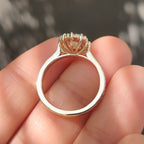 Radiant Cut Ring with Round Cut Pave Band