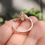 Marquise Cut Ring with Pear and Round Side Stones
